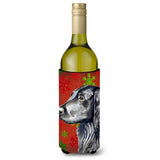 Flat Coated Retriever Snowflakes Holiday Christmas Wine Bottle Beverage Insulator Beverage Insulator Hugger