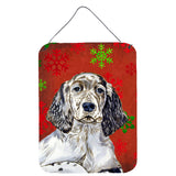 Caroline'S Treasures English Setter Red Snowflakes Holiday Christmas Wall Or Door Hanging Prints, 16 X 12, Multicolor,