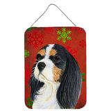Caroline'S Treasures Lh9324Ds1216 Cavalier Spaniel Red Snowflakes Holiday Christmas Wall Or Door Hanging Prints, 16 X 12