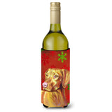 Vizsla Red And Green Snowflakes Holiday Christmas Wine Bottle Beverage Insulator Beverage Insulator Hugger