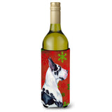 Great Dane Snowflakes Holiday Christmas Wine Bottle Beverage Insulator Beverage Insulator Hugger