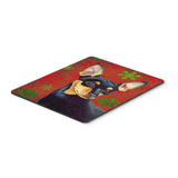 Caroline'S Treasures Min Pin Red And Green Snowflakes Holiday Christmas Mouse Pad, Hot Pad/Trivet (Lh9335Mp)