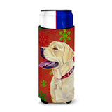 Labrador Red And Green Snowflakes Holiday Christmas Ultra Beverage Insulators For Slim Cans Lh9338Muk
