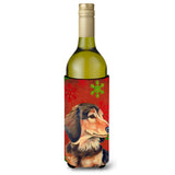 Dachshund Snowflakes Holiday Christmas Wine Bottle Beverage Insulator Beverage Insulator Hugger
