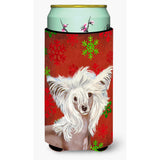 Chinese Crested Snowflakes Holiday Christmas Tall Boy Beverage Insulator Beverage Insulator Hugger
