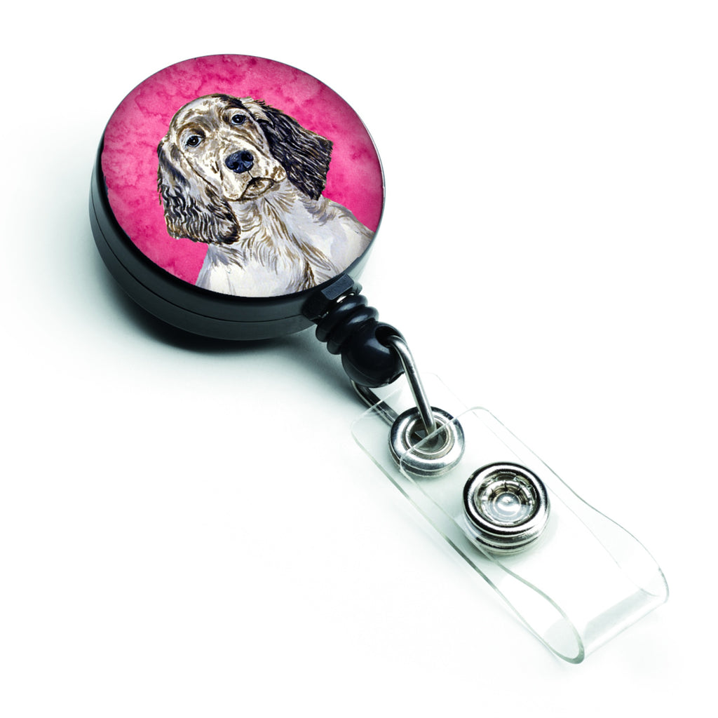 Caroline'S Treasures Pink English Setter Retractable Badge Reel, Multicolor (Lh9367Pkbr)