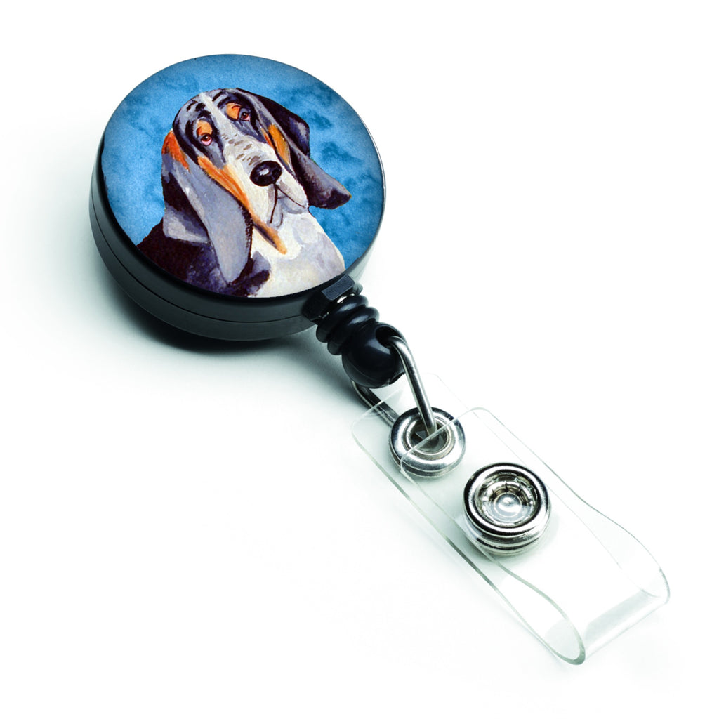 Caroline'S Treasures Blue Basset Hound Retractable Badge Reel, Multicolor (Lh9372Bubr)