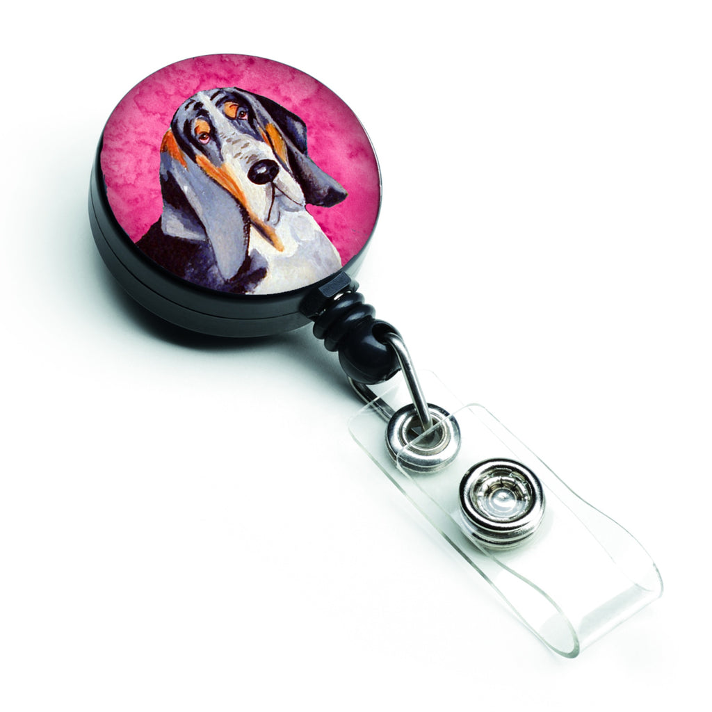 Caroline'S Treasures Pink Basset Hound Retractable Badge Reel, Multicolor (Lh9372Pkbr)