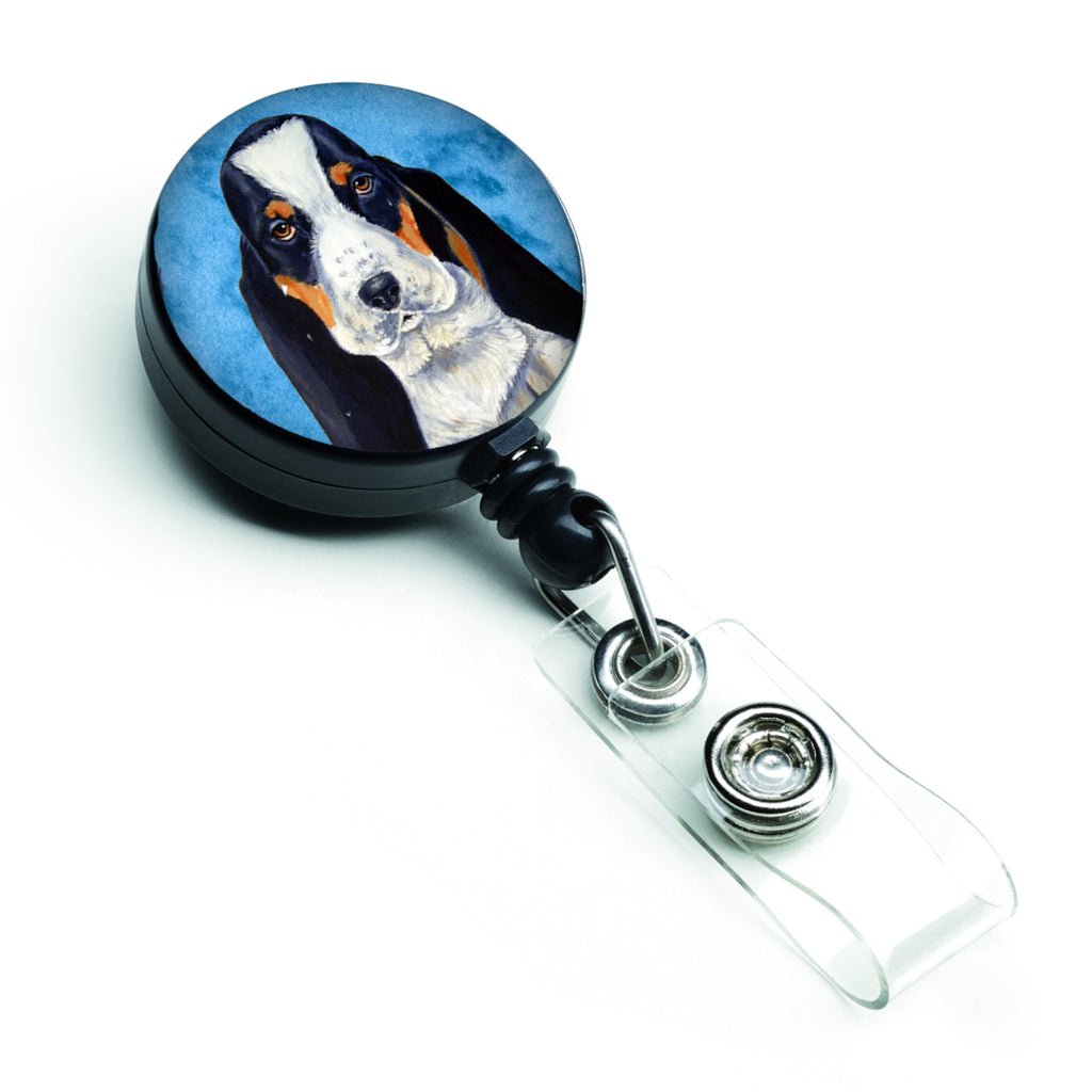 Caroline'S Treasures Blue Basset Hound Retractable Badge Reel, Multicolor (Lh9374Bubr)