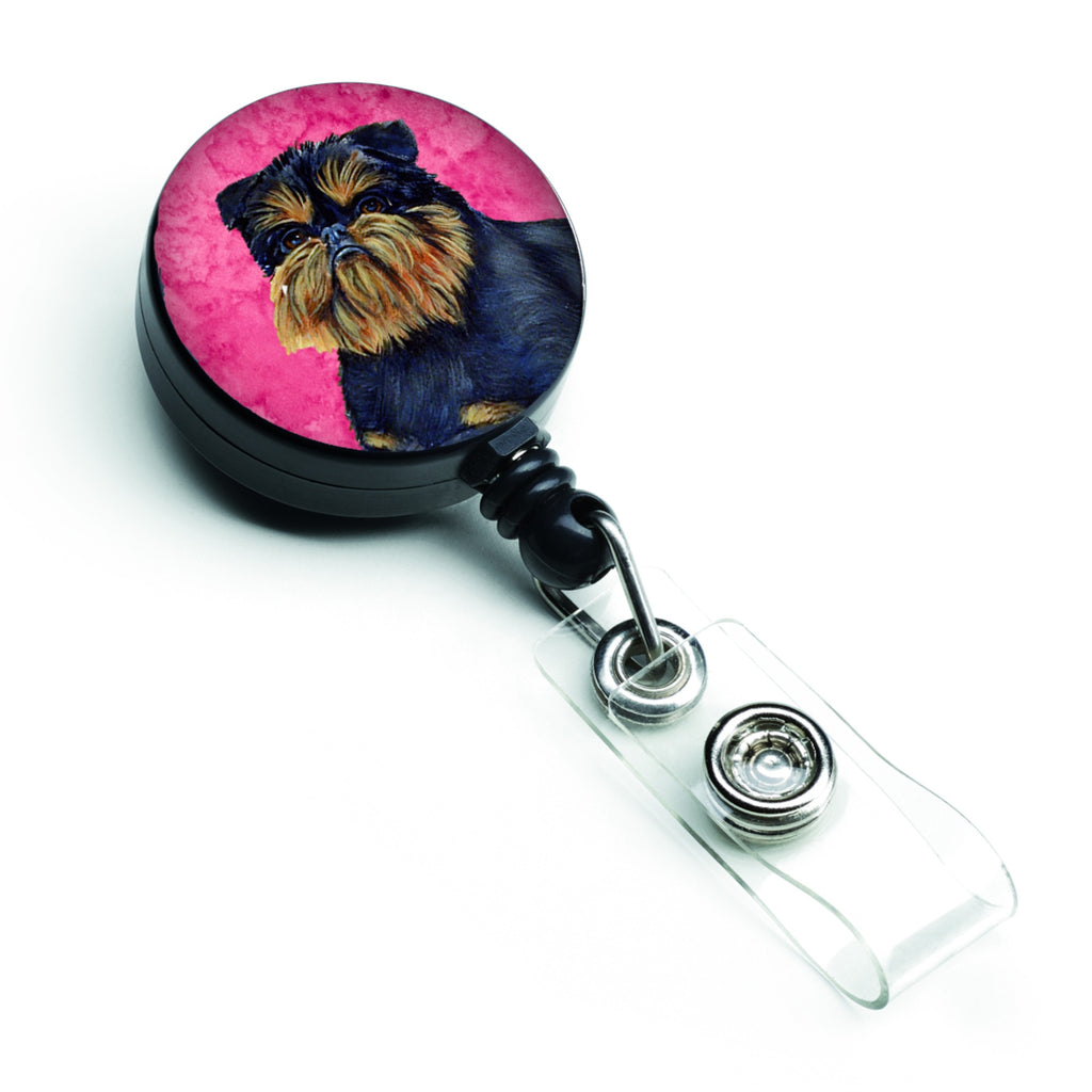 Caroline'S Treasures Pink Brussels Griffon Retractable Badge Reel, Multicolor (Lh9388Pkbr)