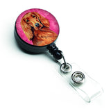 Caroline'S Treasures Pink Irish Setter Retractable Badge Reel, Multicolor (Lh9389Pkbr)