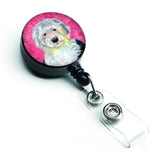 Caroline'S Treasures Pink Old English Sheepdog Retractable Badge Reel, Multicolor (Lh9396Pkbr)