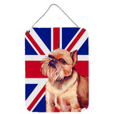 Caroline'S Treasures Lh9466Ds1216 Brussels Griffon With English Union Jack British Flag Wall Or Door Hanging Prints, 16 X