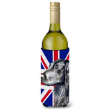 Flat Coated Retriever With English Union Jack British Flag Wine Bottle Beverage Insulator Hugger Lh9473Literk