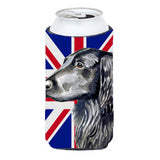 Flat Coated Retriever With English Union Jack British Flag Tall Boy Beverage Insulator Hugger Lh9473Tbc
