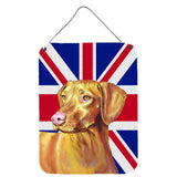 Caroline'S Treasures Lh9477Ds1216 Vizsla With English Union Jack British Flag Wall Or Door Hanging Prints, 16 X 12