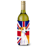 Whippet With English Union Jack British Flag Wine Bottle Beverage Insulator Hugger Lh9480Literk