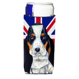 Basset Hound With English Union Jack British Flag Ultra Beverage Insulators For Slim Cans Lh9481Muk