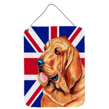 Caroline'S Treasures Bloodhound With English Union Jack British Flag Wall Or Door Hanging Prints, 16 X 12