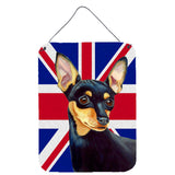 Caroline'S Treasures Lh9487Ds1216 Min Pin With English Union Jack British Flag Wall Or Door Hanging Prints, 16 X 12