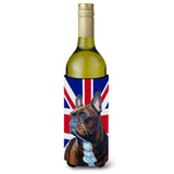 French Bulldog With English Union Jack British Flag Wine Bottle Beverage Insulator Hugger Lh9492Literk