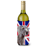 Weimaraner With English Union Jack British Flag Wine Bottle Beverage Insulator Hugger Lh9493Literk