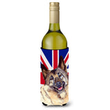 Norwegian Elkhound With English Union Jack British Flag Wine Bottle Beverage Insulator Hugger Lh9495Literk
