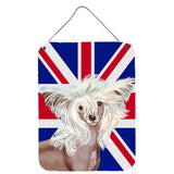 Caroline'S Treasures Lh9501Ds1216 Chinese Crested With English Union Jack British Flag Wall Or Door Hanging Prints, 16 X 1