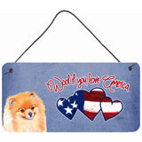 Caroline'S Treasures Woof If You Love America Pomeranian Wall Or Door Hanging Prints, 6 X 12