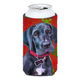 Black Great Dane Puppy Red Snowflakes Holiday Christmas Tall Boy Beverage Insulator Hugger Lh9579Tbc