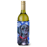 Black Great Dane Puppy Winter Snowflakes Holiday Wine Bottle Beverage Insulator Hugger Lh9586Literk