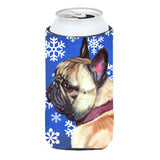 French Bulldog Frenchie Winter Snowflakes Holiday Tall Boy Beverage Insulator Hugger Lh9587Tbc