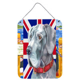 Caroline'S Treasures Lh9598Ds1216 Great Dane With English Union Jack British Flag Wall Or Door Hanging Prints, 16 X 12, Mu
