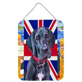 Caroline'S Treasures Lh9600Ds1216 Black Great Dane Puppy With English Union Jack British Flag Wall Or Door Hanging Prints, 16