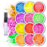 16 pack + 1 glitter glue Chunky Cosmetic Holographic Glitter | Body, Face & Hair Safe