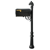 Lewiston Equine Mailbox Post System With Fluted Base And Horsehead Finial (No Address Plates Or Numbers), White - Lm-801-Lpst-B