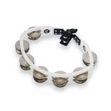 Cyclops Mounted Tambourine White Steel