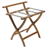 Wooden Mallet Wallsaver Luggage Rack, Grey Straps, Light Oak