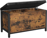 Vasagle Sitzbank Mit Stauraum, Gepolsterte Truhe, 80 X 40 X 50 Cm, Betttruhe, Flur, Schlafzimmer, Wohnzimmer, Metall, Einfacher