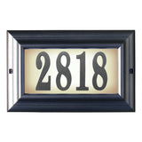Edgewood Large Lighted Address Plaque in Pewter Frame Color
