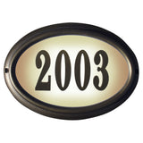 Edgewood Oval Lighted Address Plaque In French Bronze Frame Color