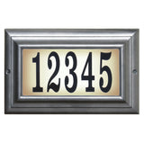 Edgewood Standard Lighted Address Plaque in Pewter Frame Color
