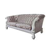 Lv01394 - Sofa W/7 Pillows, Ivory Fabric & Bone White Finish - Versailles