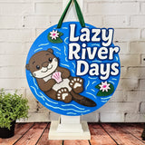 Lazy River Days Otter Door Hanger - DIY Unfinished Kit - Lvl 3