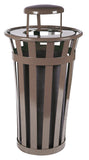 Durable Outdoor Trash Receptacle | Graffiti-Resistant | Steel Construction | Rain Cap Lid | Black Plastic Liner | Anchor Kit Inc