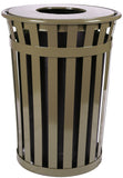 Durable Outdoor Trash Receptacle | Flat Top Lid | Steel Construction | Graffiti-Resistant | Free Accessories | Ergode M3601-Ft-B