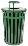 Durable M3601-Rc-Gn-Vv Ergode Trash Receptacle | Graffiti-Resistant | Steel Construction | Rain Cap Lid | Free Accessories