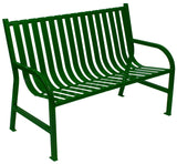 Robust And Stylish M4-Bch-Gn-Vv Ergode Oakley Bench - Ideal For Parks, Streets, And Universities. Durable Flat Bar Steel Constru