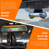 Rexing M4 4-CHANNEL MIRROR DASH CAM 12” Touch Screen Mirror Dash Cam, 1080p with GPS