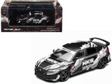 Honda Civic Type R (FL5) RHD (Right Hand Drive) HKS Matt Black with Graphics 1/64 Diecast Model Car by MotorHelix